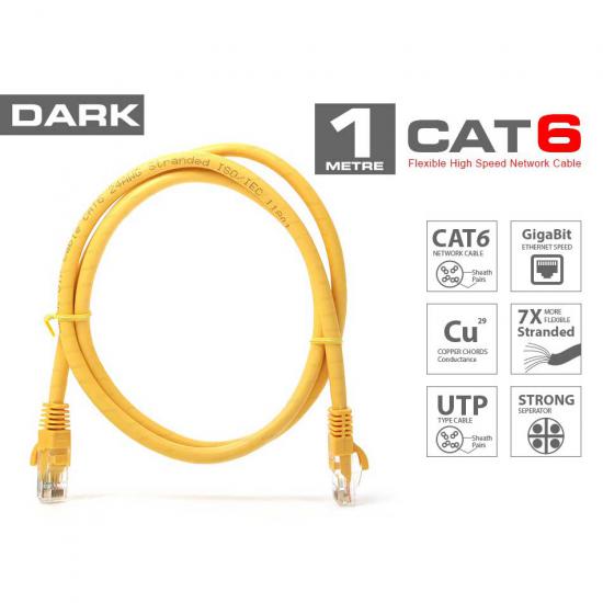 Dark DK-CB-NT6U100Y 1MT Patch Kablo Sarı