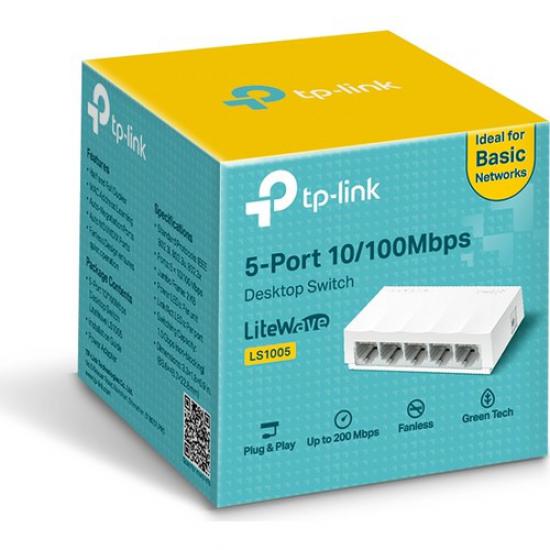 Tp-link LS1005 5 port yönetilemez switch plastik