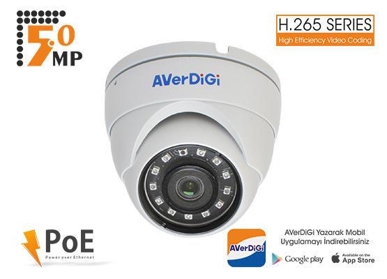 Averdigi AD-850D 5.0Mp POE Dome Ip Kamera