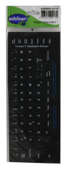 Addison 300162 Türkçe F Siyah Klavye Sticker
