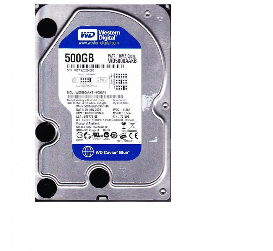 Wd 500Gb 3.5’’ Ide 500Gb 7200Rpm 16MB WD5000AAKB (Eski Tip IDE) Harddisk