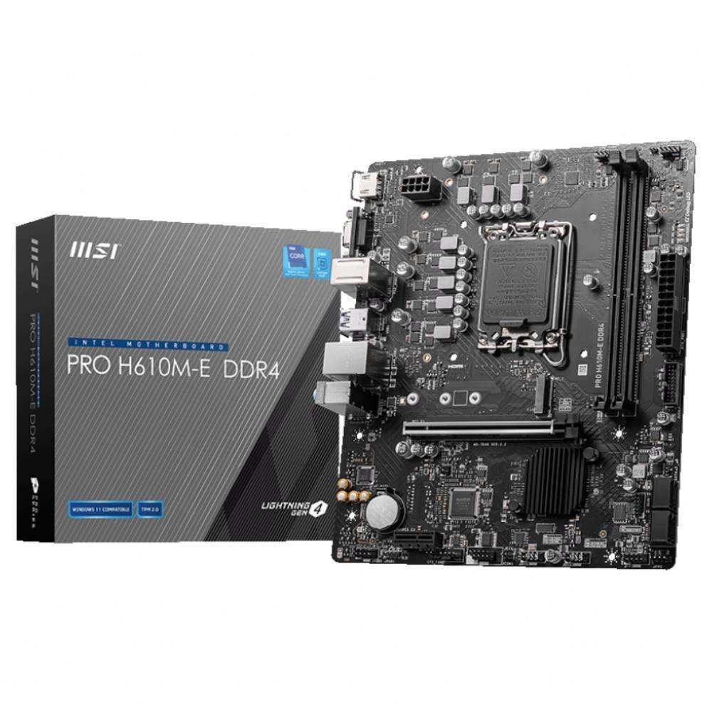 Msı Pro H610M-E 3200Mhz Ddr4 Soket 1700 M.2 Hdmi Vga mATX Anakart