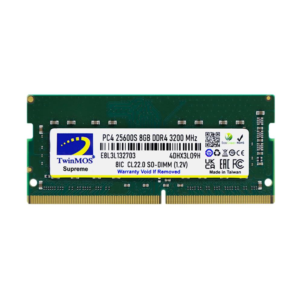 TwinMOS MDD48GB3200N 8Gb Ddr4 3200Mhz CL22 1.2V Sodimm Notebook Ram