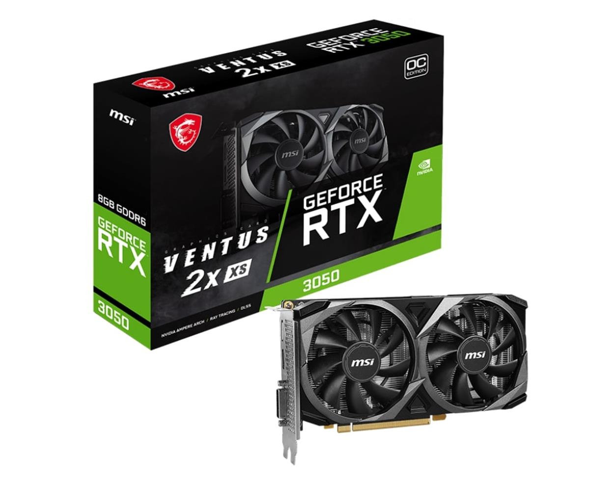 Msi GeForce RTX3050 VENTUS 2X XS 8G OC Gddr6 128Bit DX12 Gaming (Oyuncu) Ekran Kartı