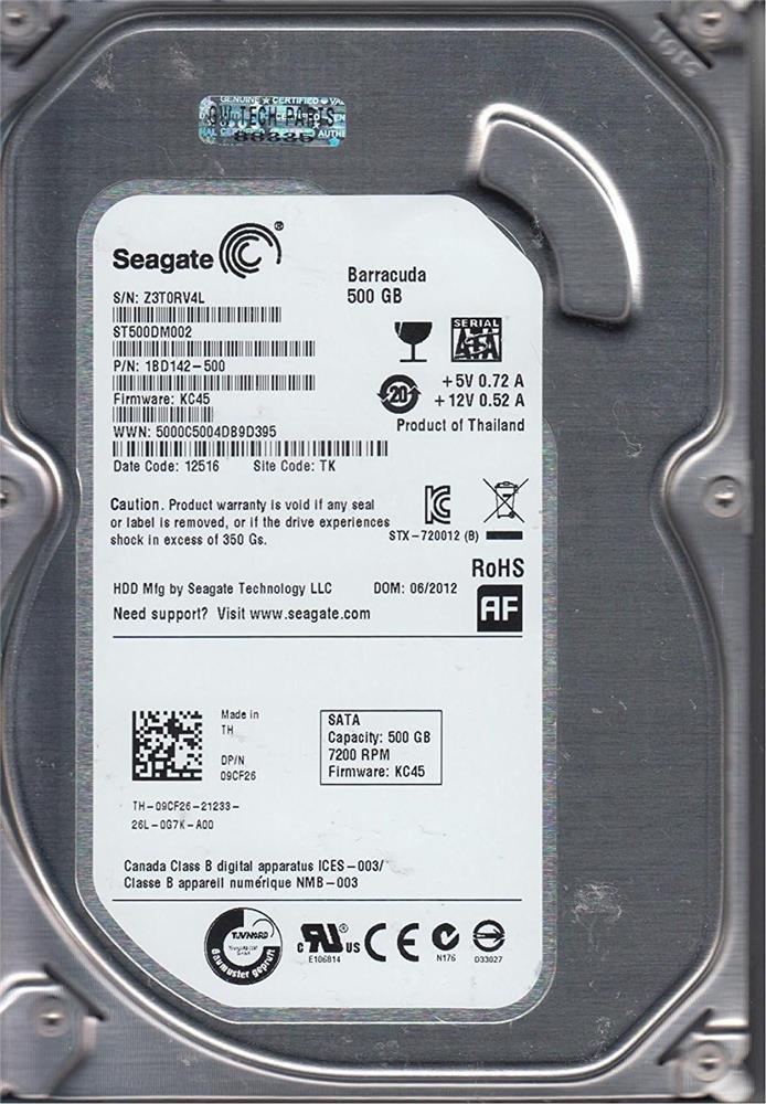 Seagate ST500DM002 500Gb Barracuda Sata 3.0 7200Rpm 3.5’’ Harddisk