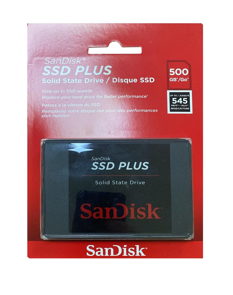 Sandisk 500 Gb Ssd Plus 545Mb-505Mb SDSSDA-500G-G28 Sata 3 2.5’’ Harddisk