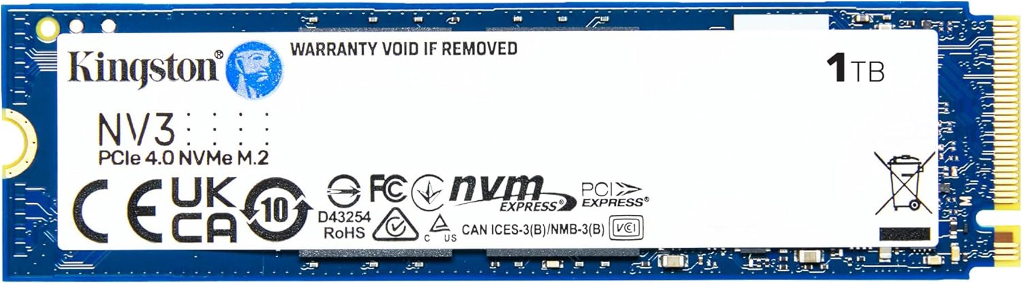 Kingston 1 Tb NV3 M.2 2280 Nvme Ssd | Pcie 4.0 Gen 4x4 | Up to 6000Mb-s | SNV3S-1000G