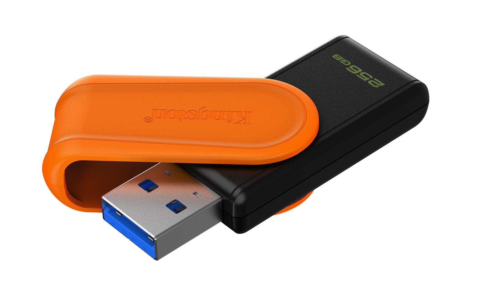 Kingston DTXS-256GB 256 GB Portable USB 3.2 Gen1 DataTraveler ExodiaS (Black-Orange) Flash Bellek