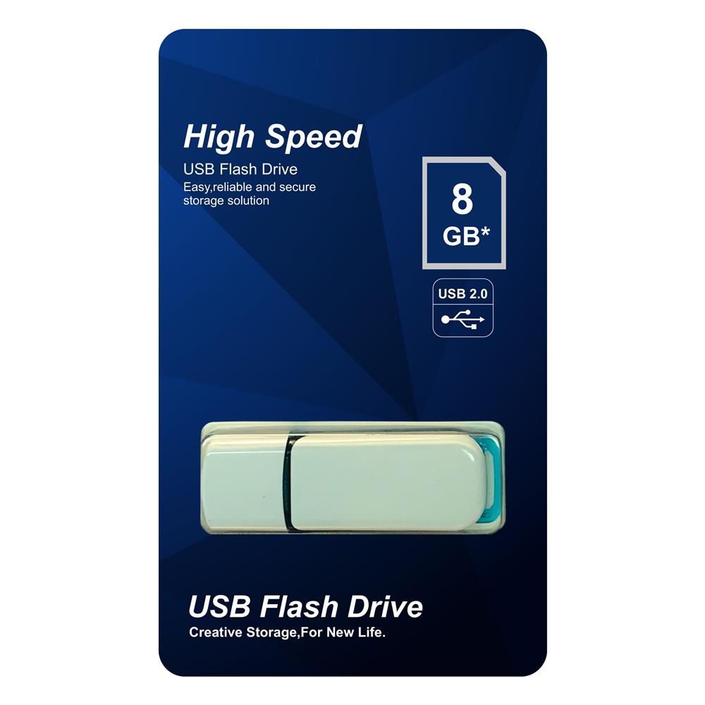 Elba 8 Gb Plastik Beyaz-Mavi 2.0 USB Flash Bellek