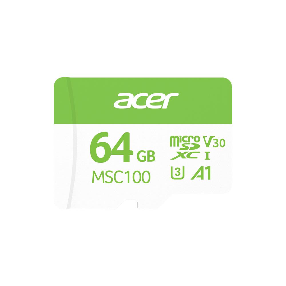 Acer MSC100 64 GB microSD U3 V30 A1 Aksiyon Kamera & Güvenlik Kamerası Uyumlu