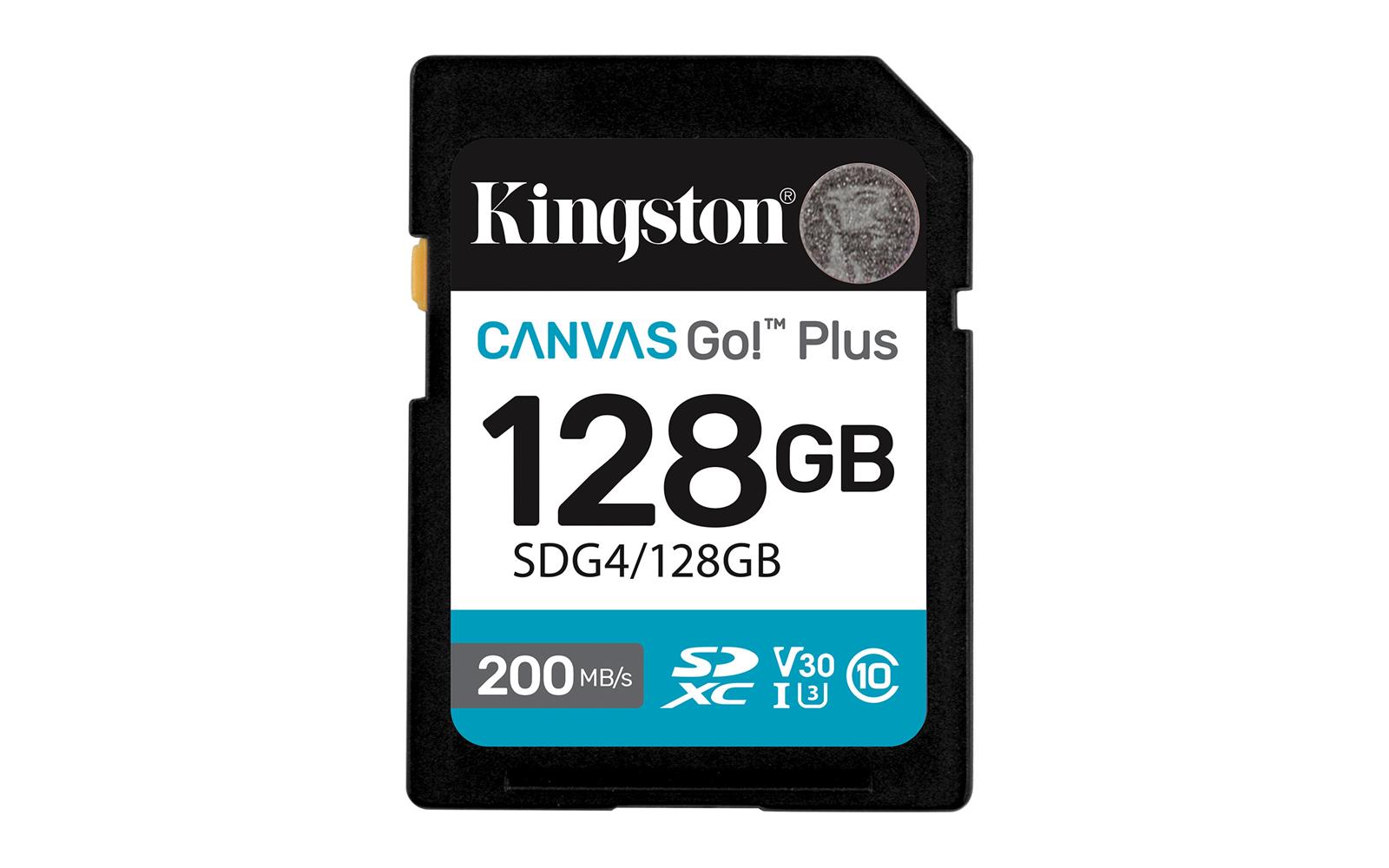 Kingston SDG4-128GB 128 GB SDXC Canvas Go Plus Gen4 200MB-s C10 UHS-I U3 V30 Hafıza Kartı