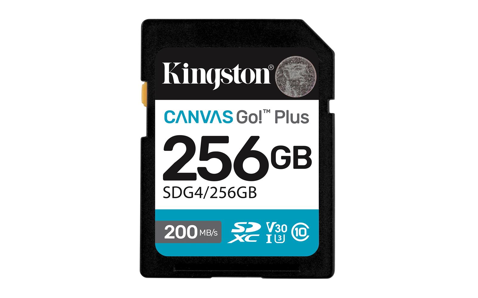Kingston SDG4-256GB 256 GB SDXC Canvas Go Plus Gen4 200MB-s C10 UHS-I U3 V30 Hafıza Kartı