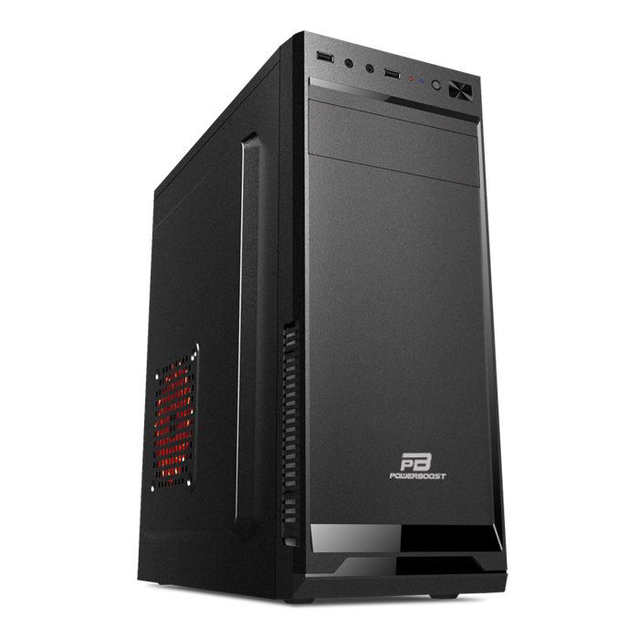 Power Boost VK-A002S 250W 1x8CM Fan Midi Tower Meshed Panel 2xUSB2.0 1xAudio Si̇yah Kasa