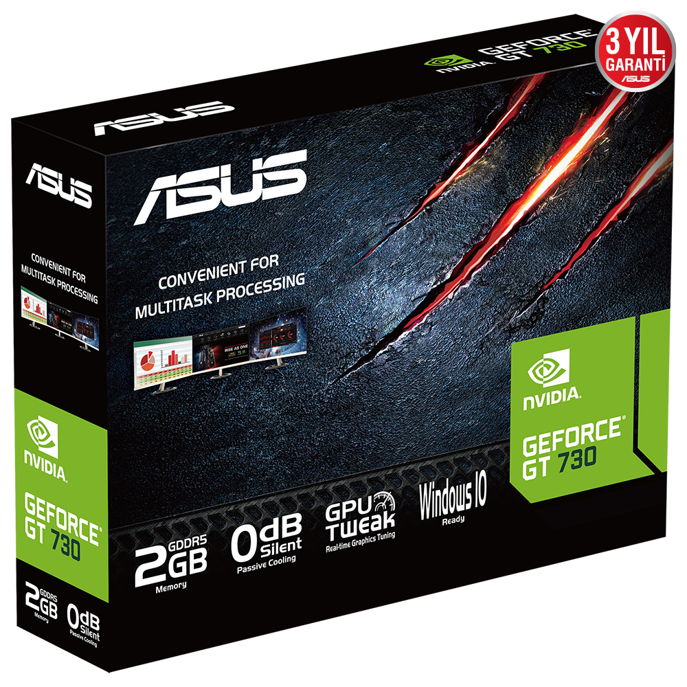 Asus GT730-SL-2GD5-BRK GT730 2 Gb Ddr5 64Bit Vga/Dvı/Hdmı 16X DX12 Ekran Kartı