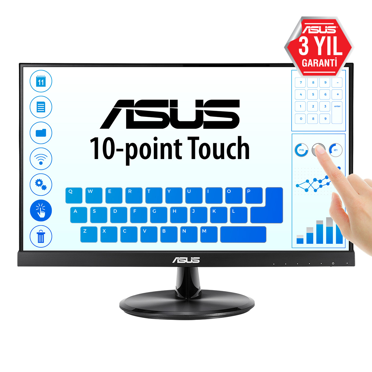 Asus VT229H 21.5’’ 5Ms 1920x1080 Vga/Hdmı Vesa MM Dokunmatik Led Monitör