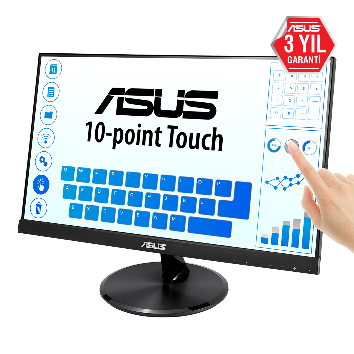Asus VT229H 21.5’’ 5Ms 1920x1080 Vga/Hdmı Vesa MM Dokunmatik Led Monitör
