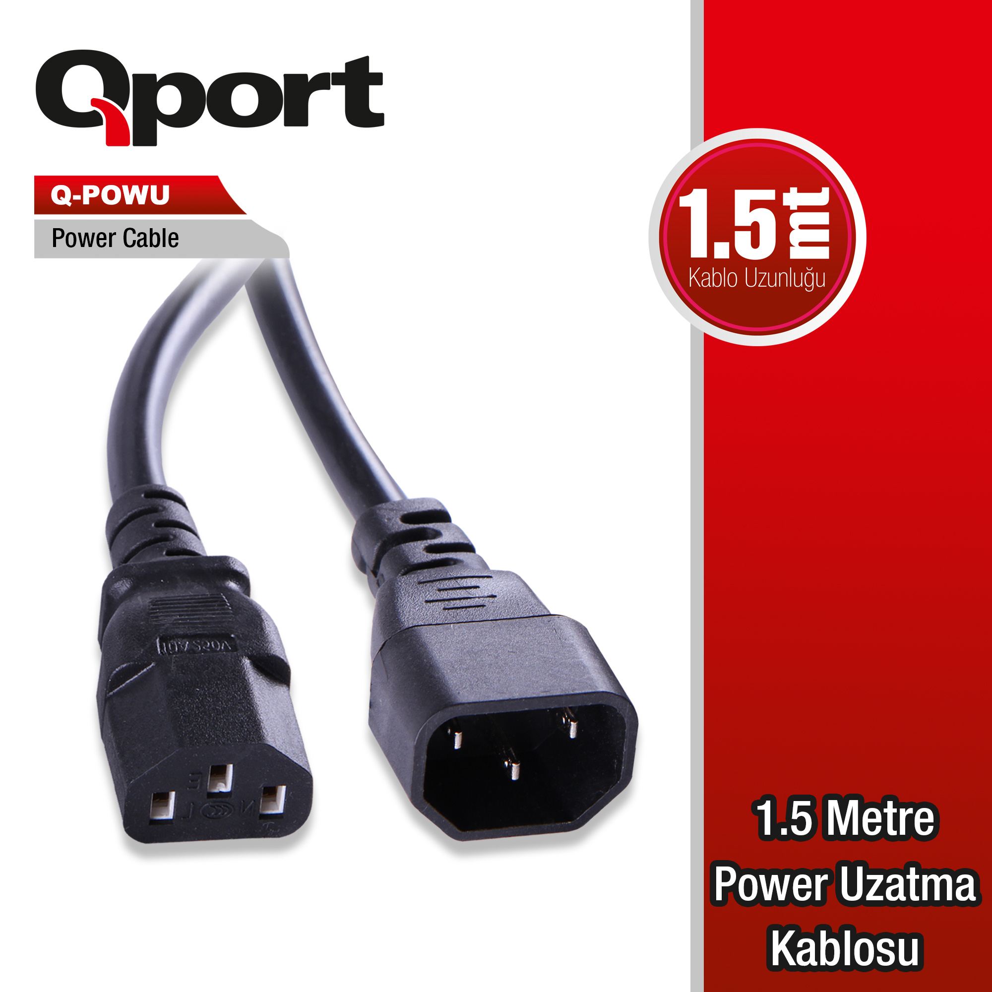 Qport Q-POWU 1.5MT Power Uzatma Kablo