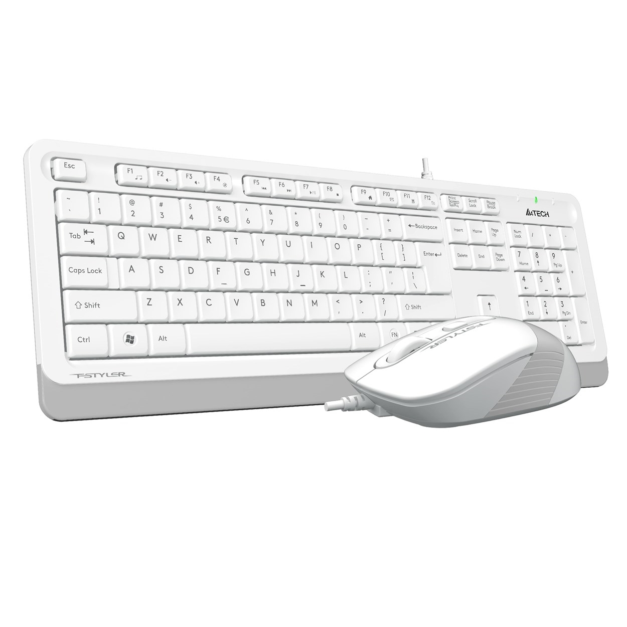 A4 Tech F1010 Kablolu Usb Standart Beyaz Q Klavye+Mouse