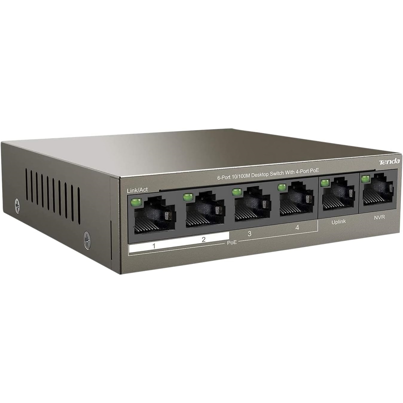 Tenda TEF1106P-4-63W 6 Port 10/100 4 Poe + 2 Uplink 63Watt Yönetilemez Switch