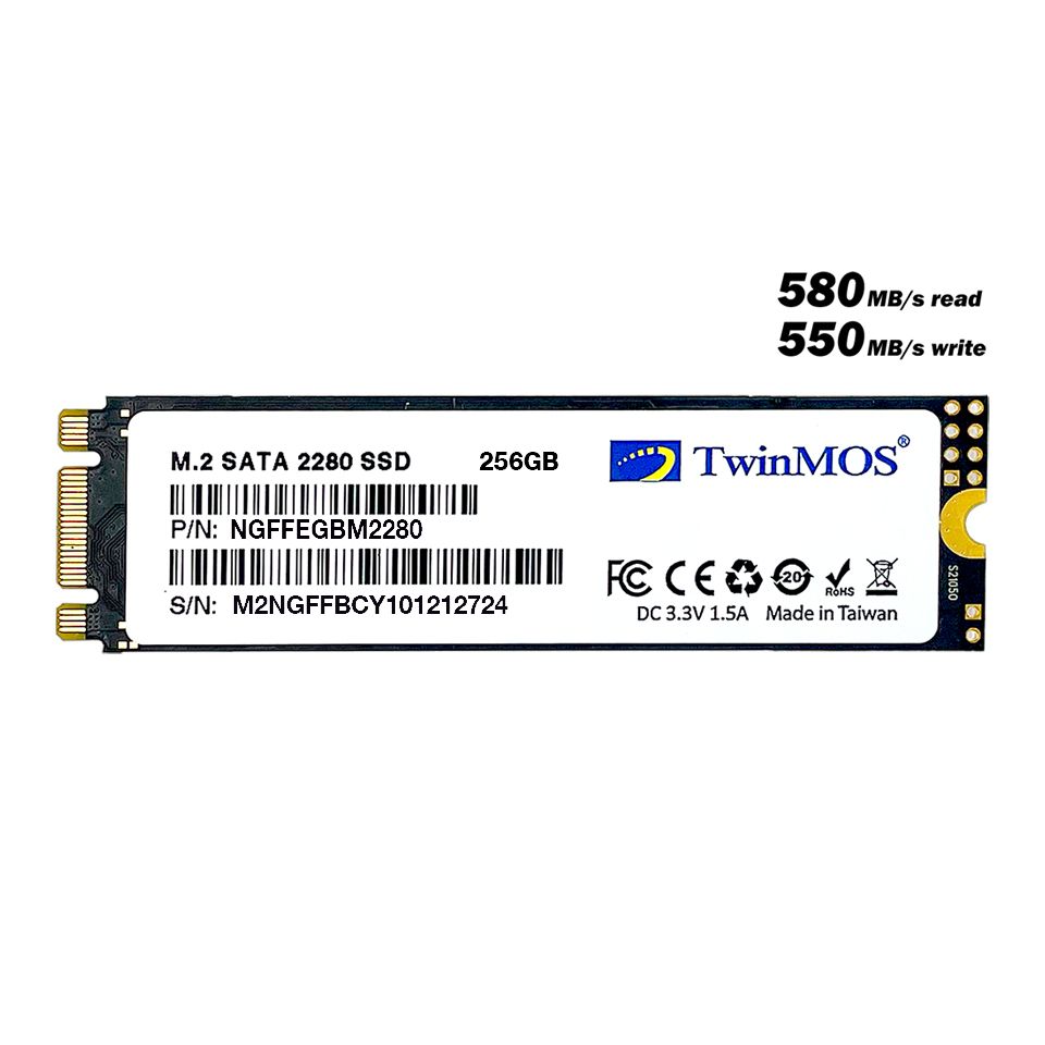 Twinmos 256 Gb 580/550Mb/s 4mm M.2 2280 Sata 3.0 Ssd NGFFEGBM2280 3D-NAND