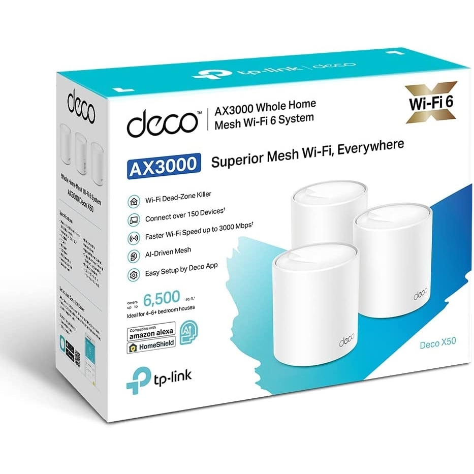 Tp-Link%20Deco%20X50%20(3-PACK)3000Mbps%20Dualband%20Wifi6%20Indoor%20Access%20Poi̇nt%20Router
