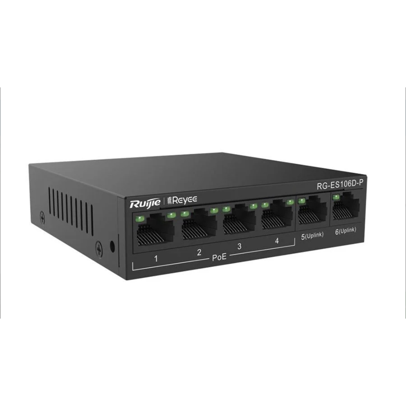 Ruijie Reyee RG-ES106D-P 4 Port 10/100 4 Port Poe 2 Port Uplink 58W Yönetilemez Desktop Switch