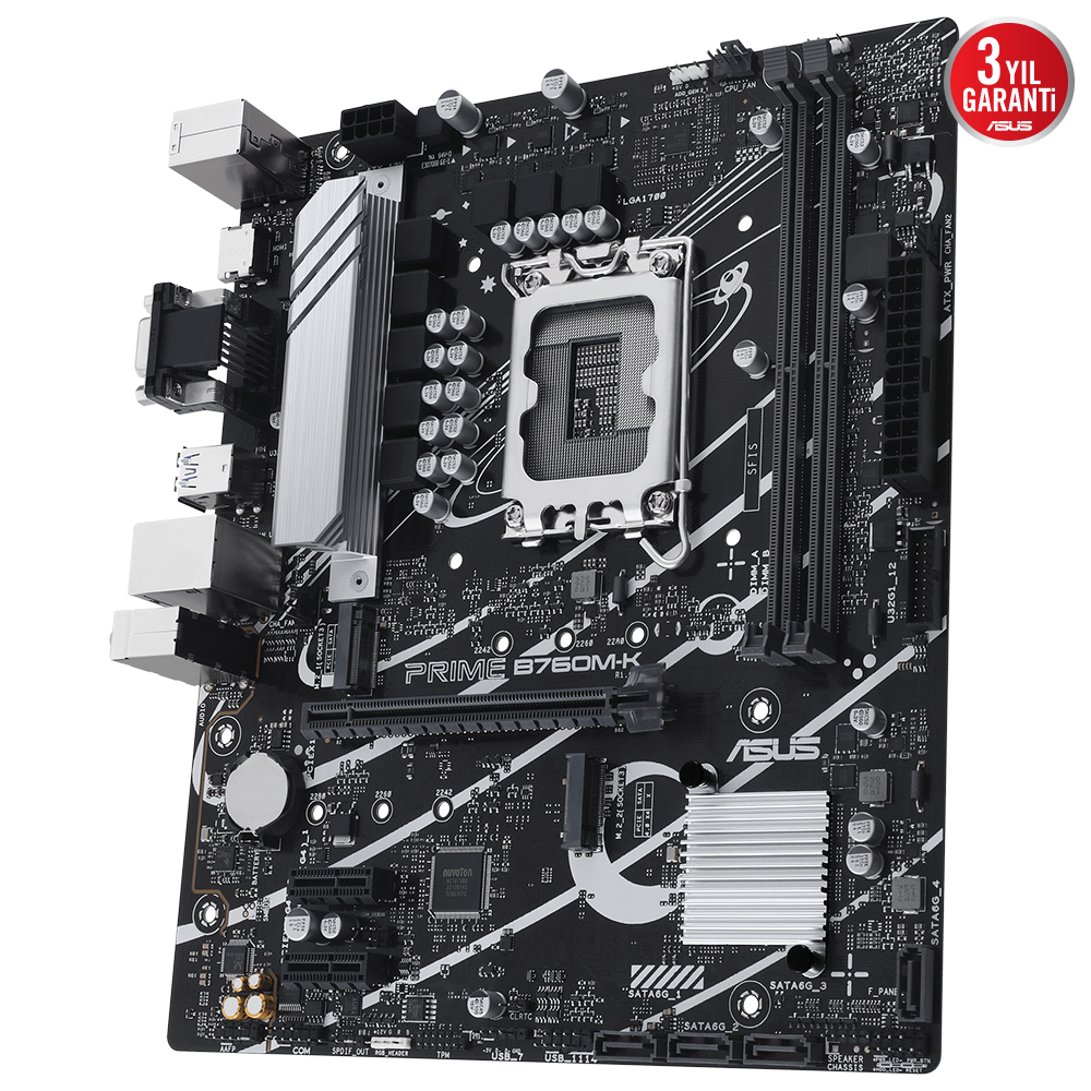 Asus Prime B760M-K 2xDdr5 Vga Hdmi 2xM.2 1xGlan 1700P (12.Gen 13.Gen) Anakart