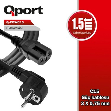 Qport Q-POWC15 1.5mt Power Kablo