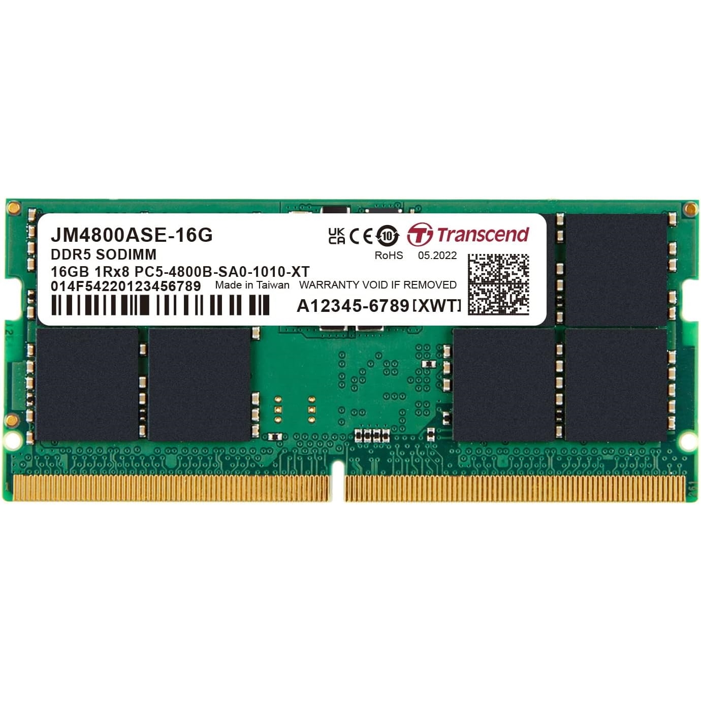 Transcend 16 Gb 4800Mhz Ddr5 1.1V JM4800ASE-16G Notebook Ram