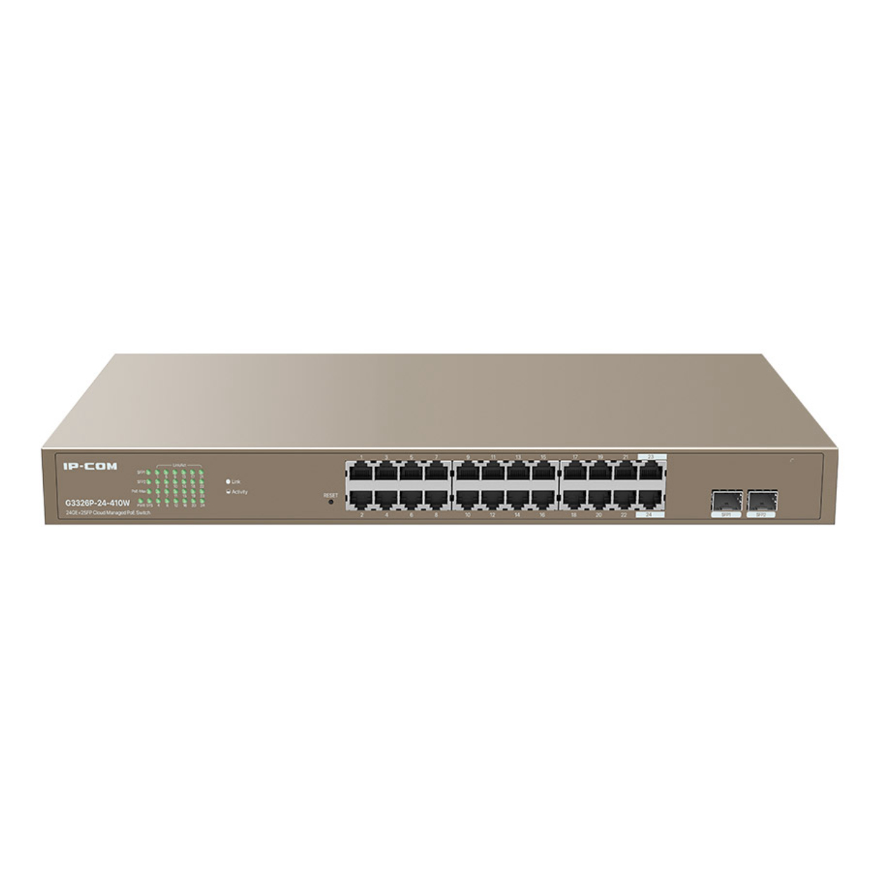 Ip-com IP-G3326P-24-410W 24 Port 10/100/1000 24 Port Poe 2xSfp 370w Cloud Yönetilebilir Rack Mount Switch