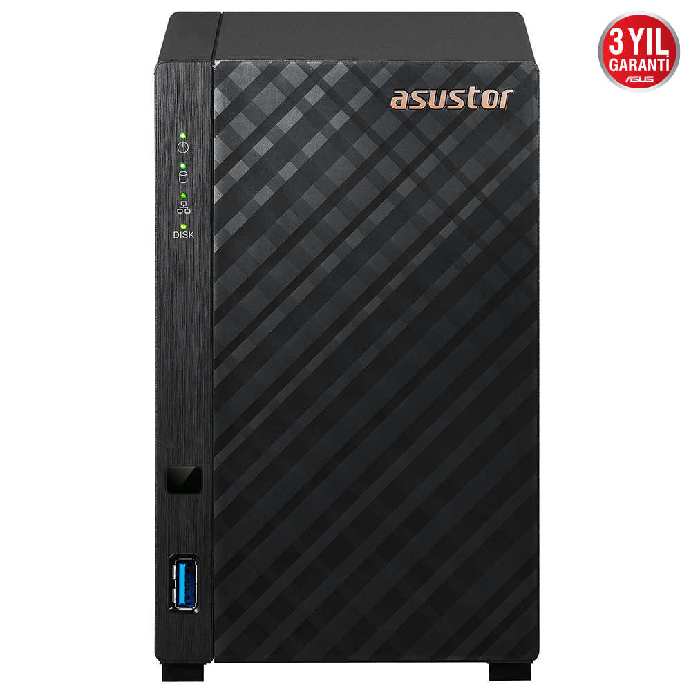 Asustor AS1102TL 1 Gb Ddr4 2 Bay (2x 22Tb Desteği) Realtek RTD1619B Nas Depolama Ünitesi