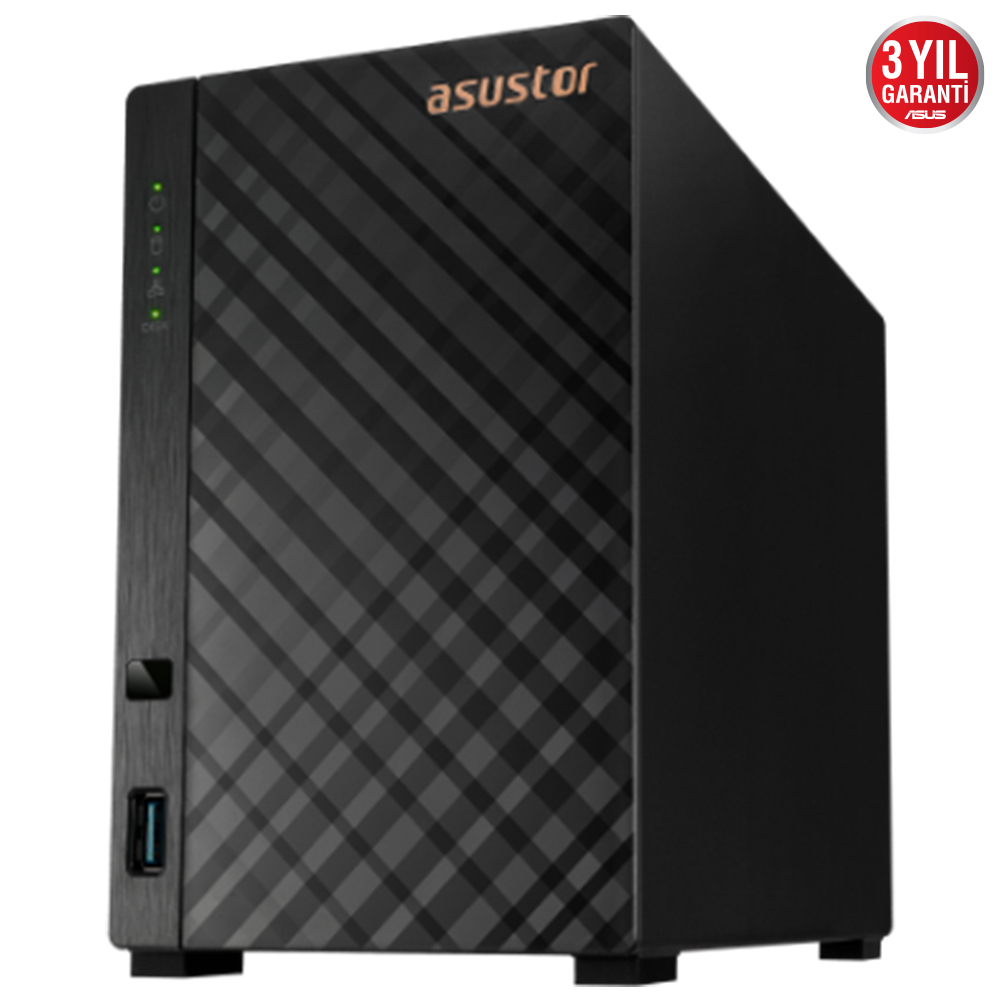 Asustor AS1102TL 1 Gb Ddr4 2 Bay (2x 22Tb Desteği) Realtek RTD1619B Nas Depolama Ünitesi