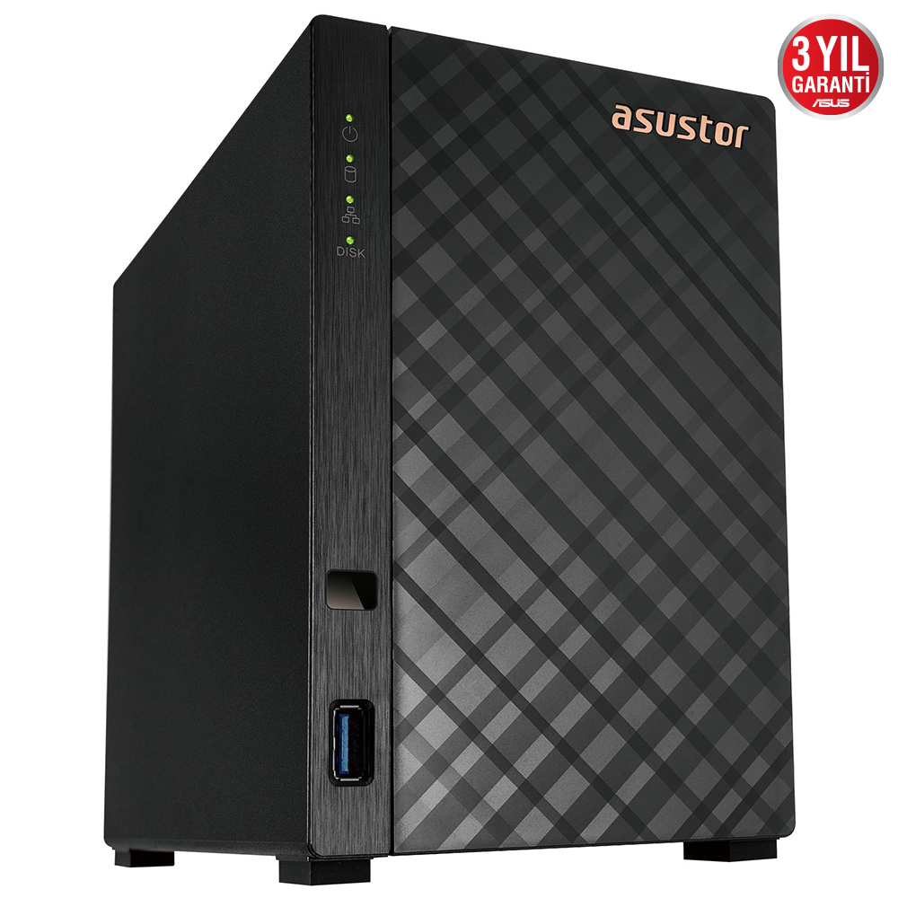Asustor AS1102TL 1 Gb Ddr4 2 Bay (2x 22Tb Desteği) Realtek RTD1619B Nas Depolama Ünitesi