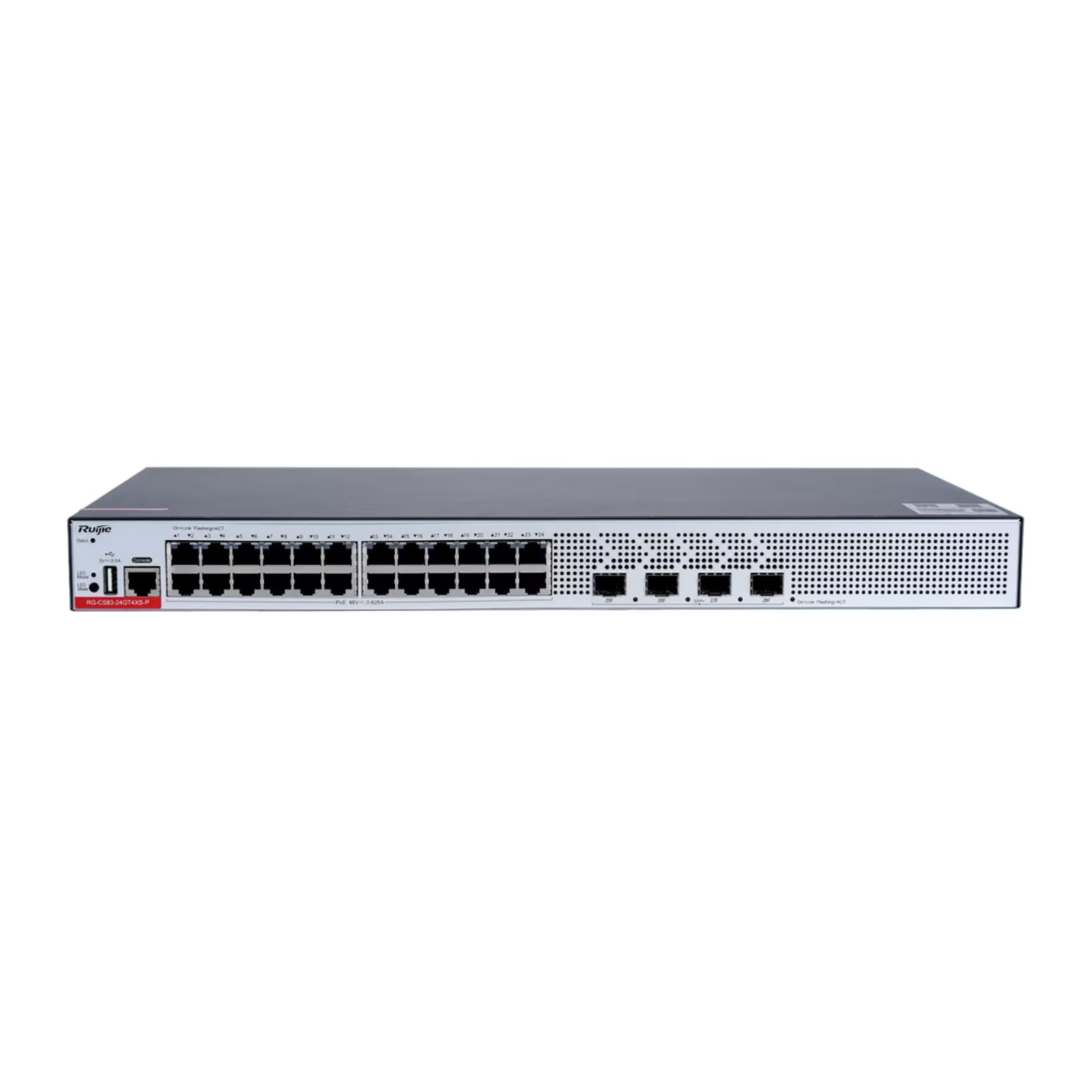 Ruijie RG-CS83-24GT4XS-P 24 Port 10/100/1000 24 Port Poe 4 Port 1G/10G SFP+ 370 Watt Layer 3 Yönetilebilir +Cloud Managed Rack Mount Switch