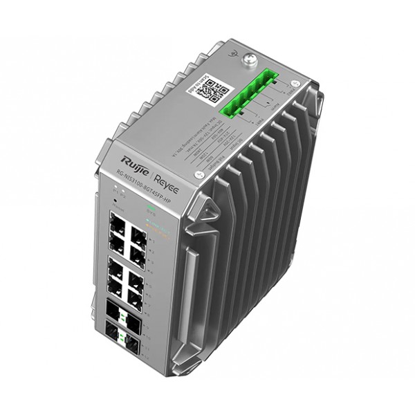 Ruijie Reyee RG-NIS3100-8GT4SFP-HP 8 Port 10/100/1000 8 Port PoE 4 X SFP 240Watt Cloud Yönetilebilir Endüstriyel Switch