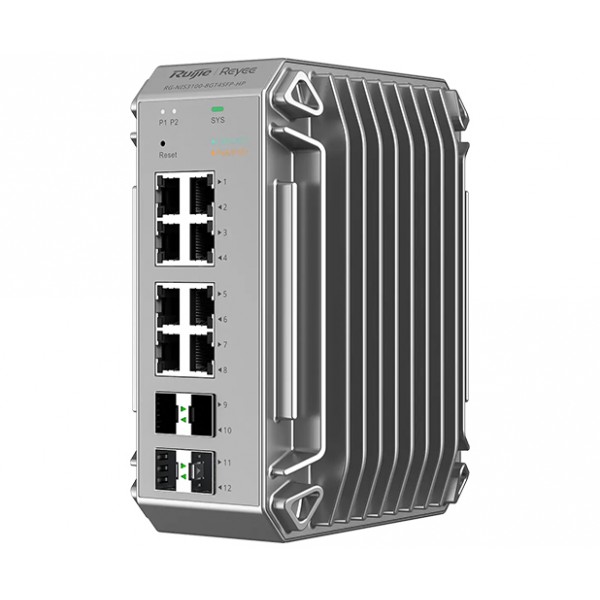 Ruijie Reyee RG-NIS3100-8GT4SFP-HP 8 Port 10/100/1000 8 Port PoE 4 X SFP 240Watt Cloud Yönetilebilir Endüstriyel Switch