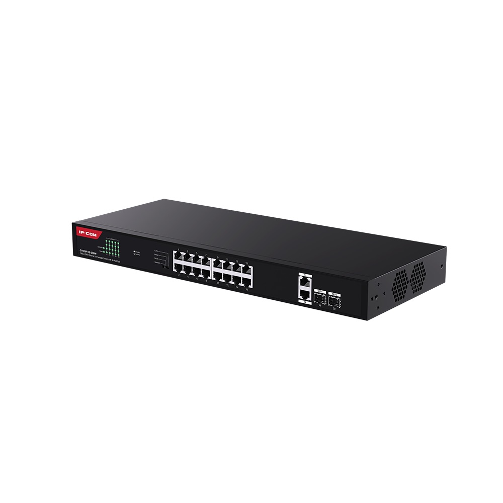 Ip-Com G1120P-16-250W 16 Port Poe 10/100/1000 2xSFP 250W Yönetilemez Rack Mount Switch