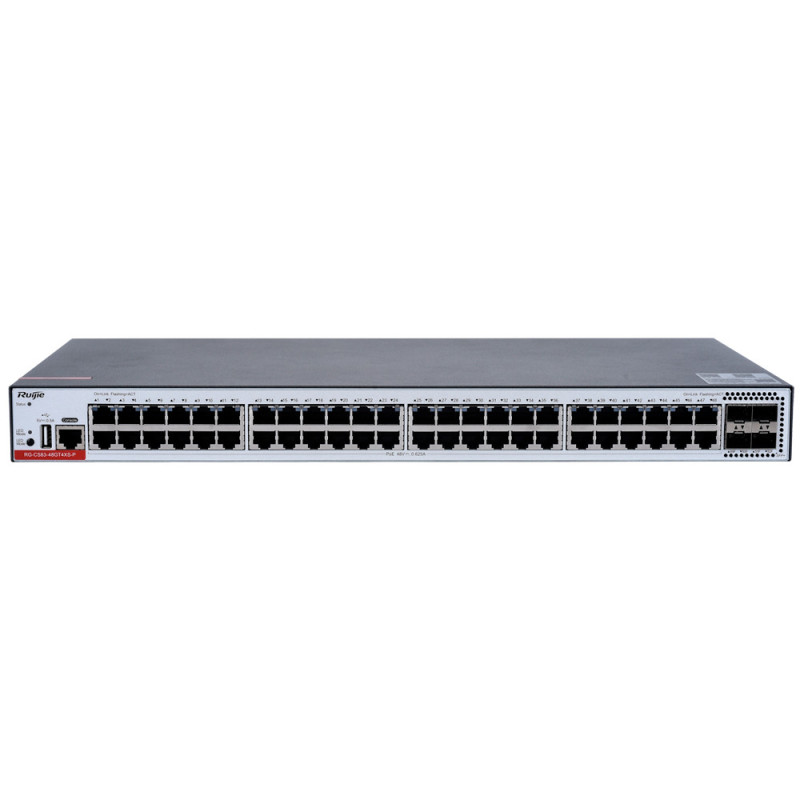 Ruijie RG-CS83-48GT4XS-P 48 Port 10/100/1000 48 Port Poe 4-Port 1G/10G SFP+ 405W Layer 3 Yönetilebilir +Cloud Managed Rack Mount Switch