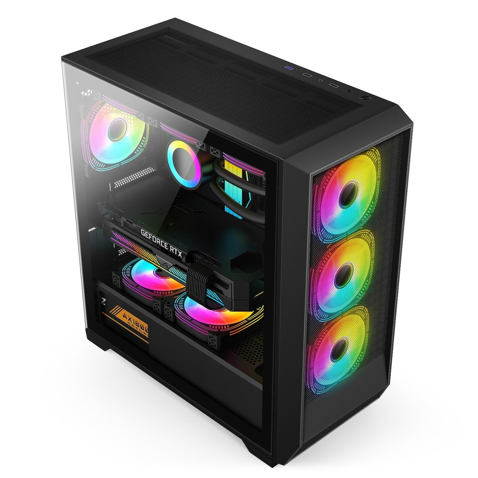 Iromx Orenda BTX-75G3 750w 4x12cm ARGB Fan ATX 2xUsb2.0/1xUsb3.0 360mm Soğutucu Destekli Siyah Kasa