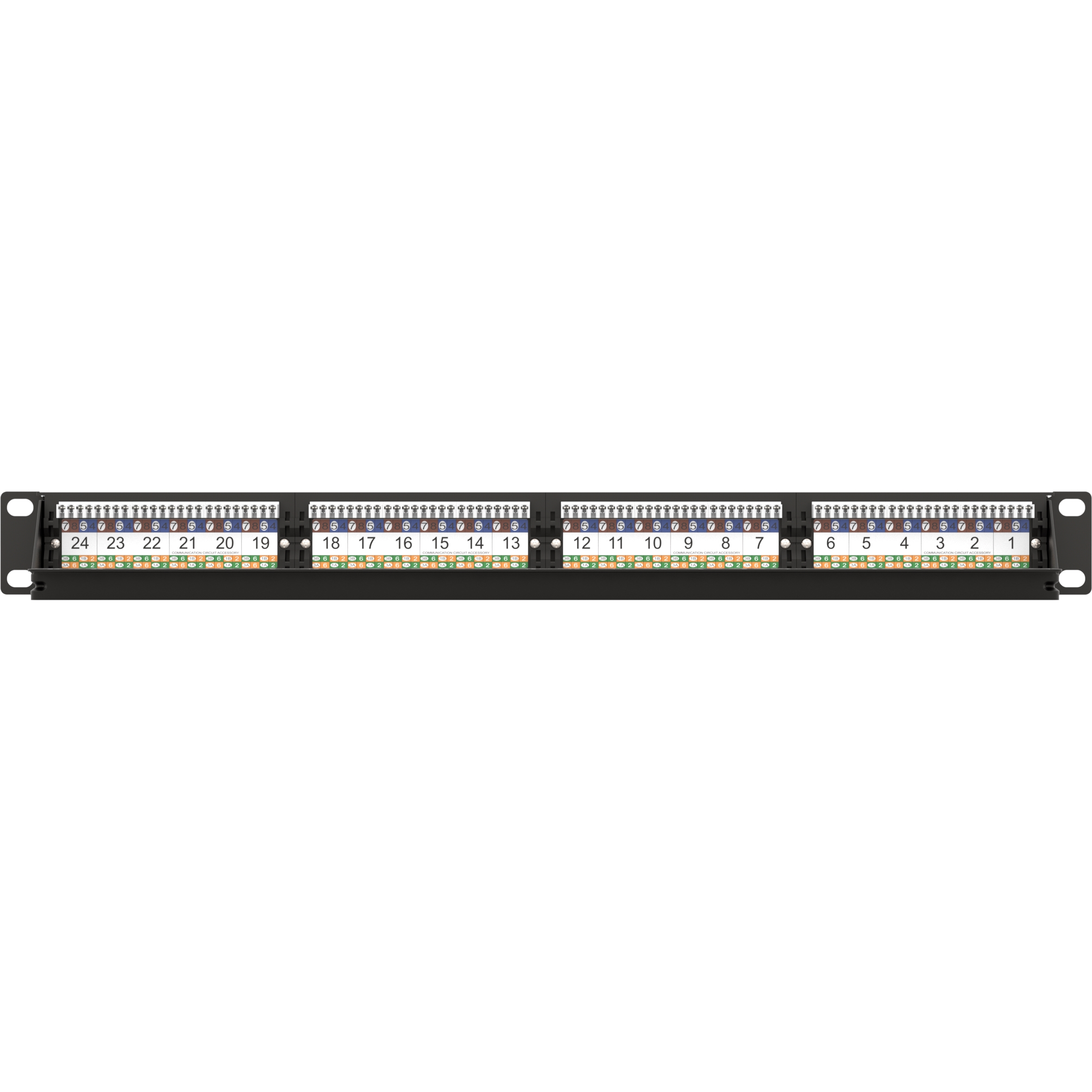 Ager AC-611-24E 8P8C,LSA,Altın Kontak 24 Port CAT6 Dolu 1U Zırhsız Patch Panel