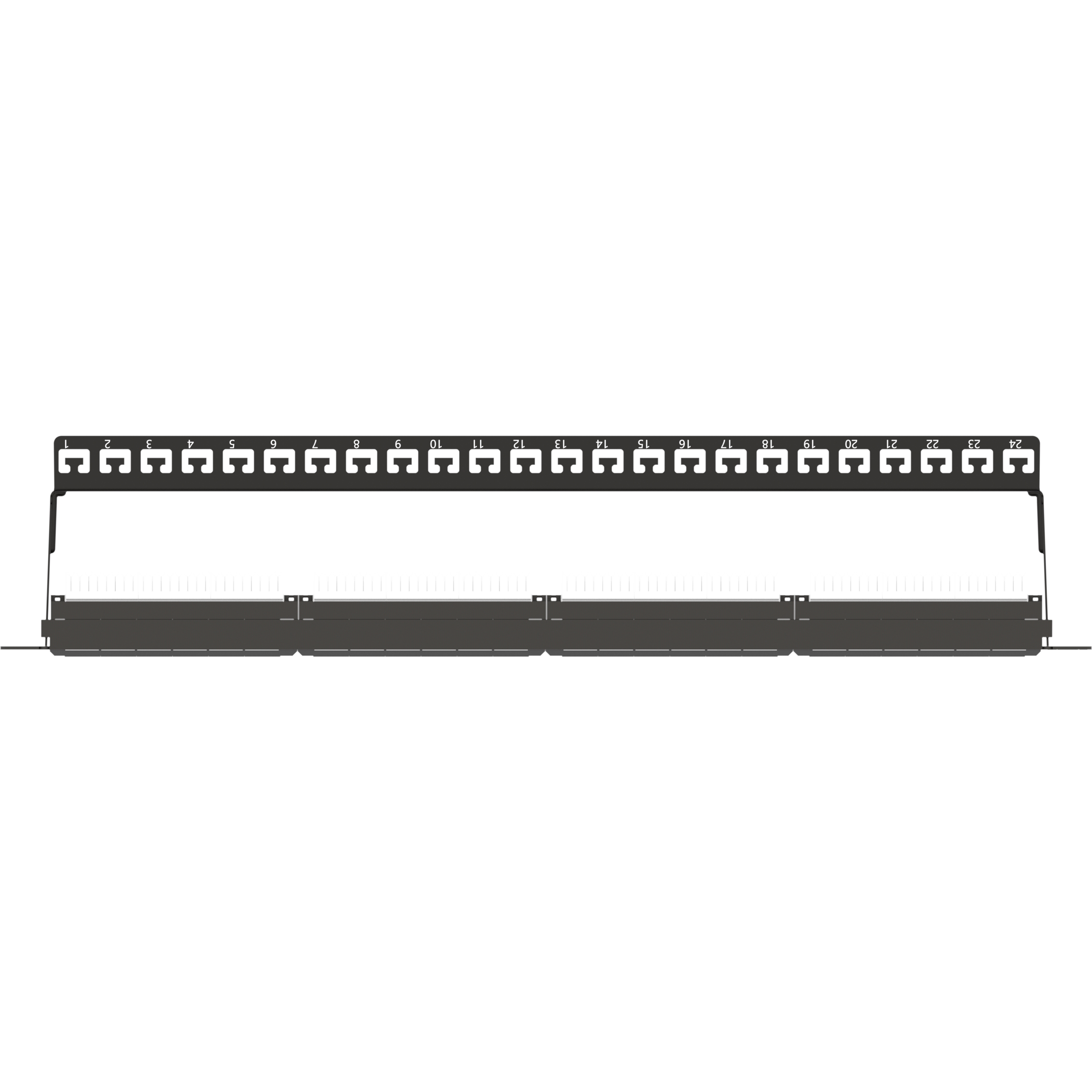 Ager AC-611-24E 8P8C,LSA,Altın Kontak 24 Port CAT6 Dolu 1U Zırhsız Patch Panel