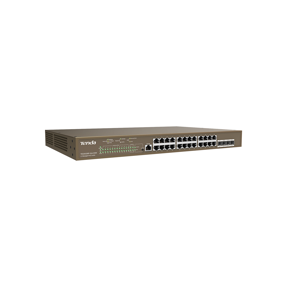 Tenda TEG5328P-24-410W 24 Port Poe 10/100/1000 410W Yönetilebilir Desktop Switch