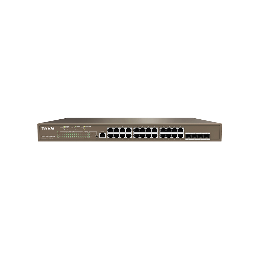 Tenda TEG5328P-24-410W 24 Port Poe 10/100/1000 410W Yönetilebilir Desktop Switch