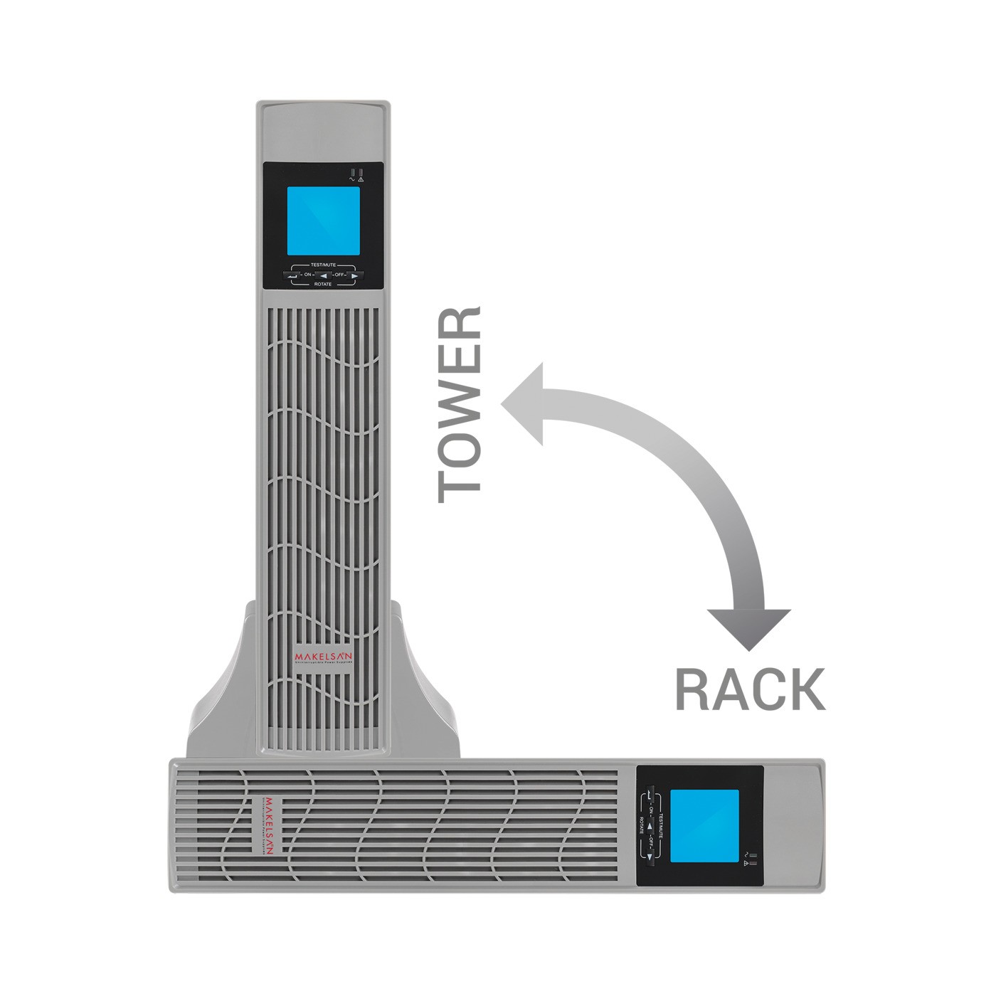 Makelsan Powerpack SE 3Kva 5-15Dk 6x12V/7Ah 1F/1F Online Racktower Ups MU03000N11ERV02