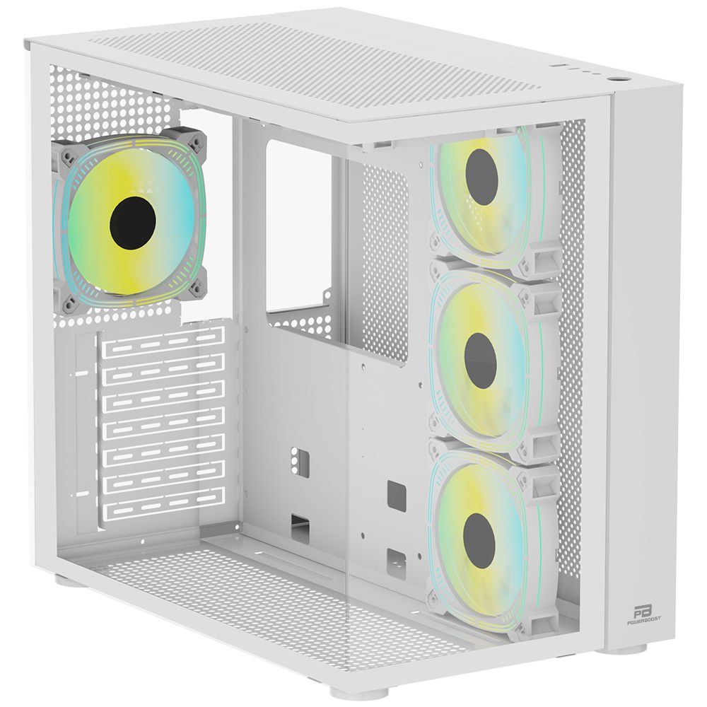 PowerBoost PB-SS02W 7x ARGB Fan ATX Sea View Usb3.0 Beyaz Kasa