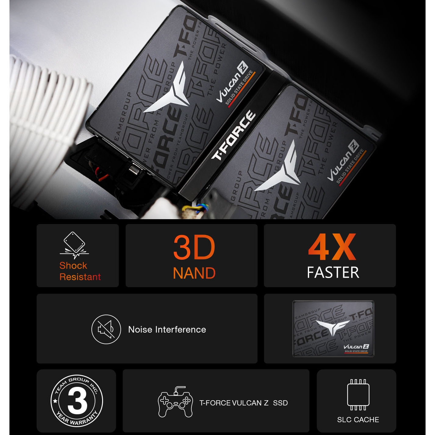 Team Vulcan Z 256Gb 520/450Mb/s Sata 3.0 Ssd T253TZ256G0C101