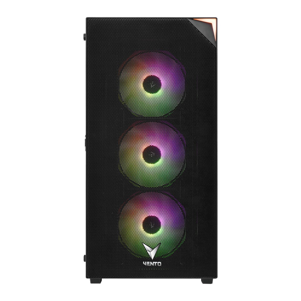 Vento VG3400S Psu Yok 4x12cm RGB Fan ATX Meshed Panel 2xUsb2.0/1xUsb3.0 Siyah Gaming Kasa