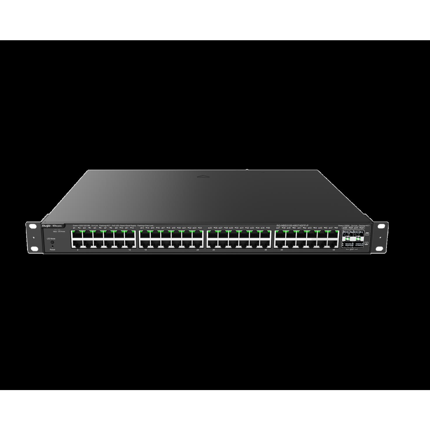 Ruijie Reyee RG-NBS3100-48GT4SFP-P 48 Port 10/100/1000 48 Port Poe 4 X SFP 370W Ruijie Cloud Yönetilebilir Rack Mount Switch