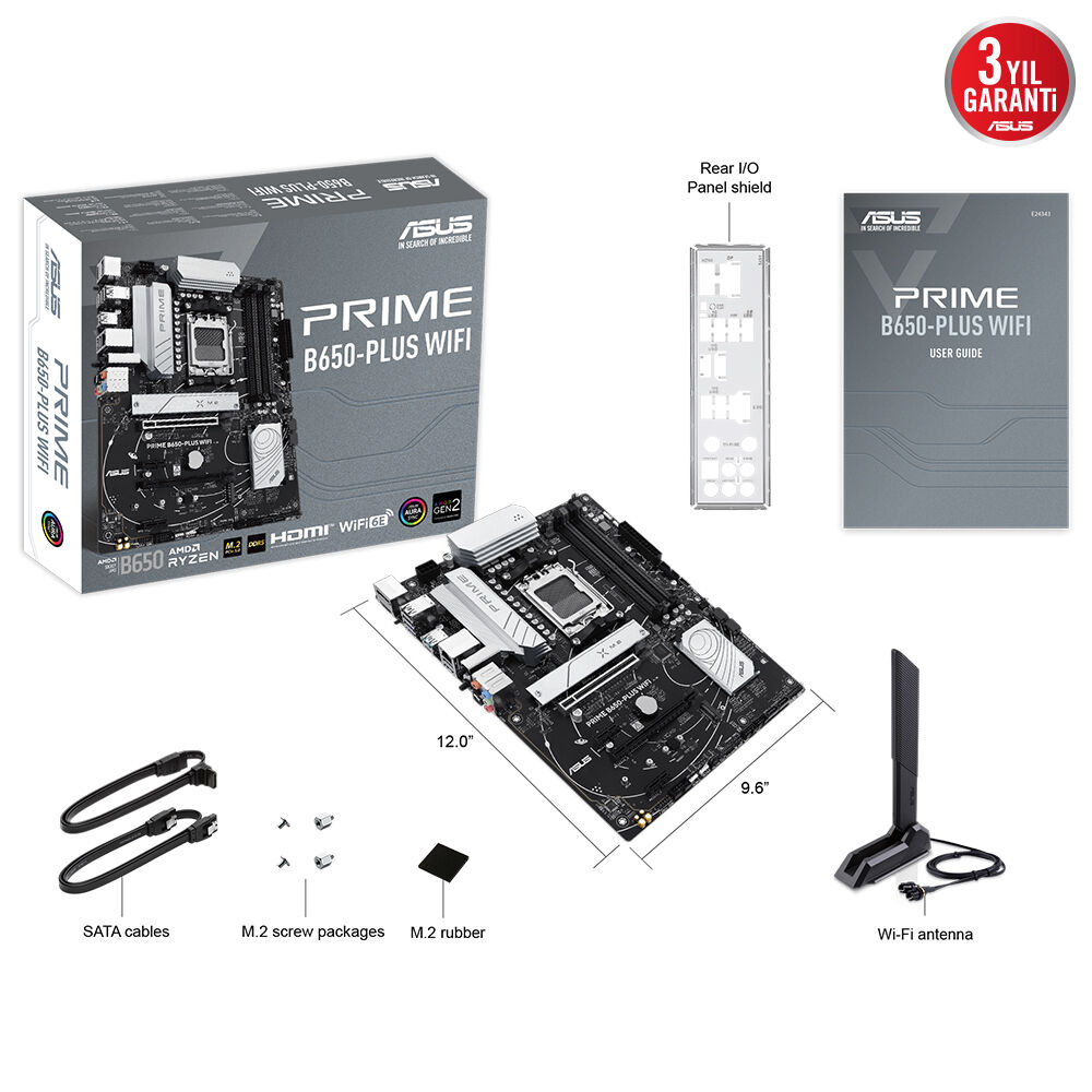 Asus Prime B650-PLUS Wifi 4xDdr5 Dp/Hdmi 2xM.2 AM5 Anakart