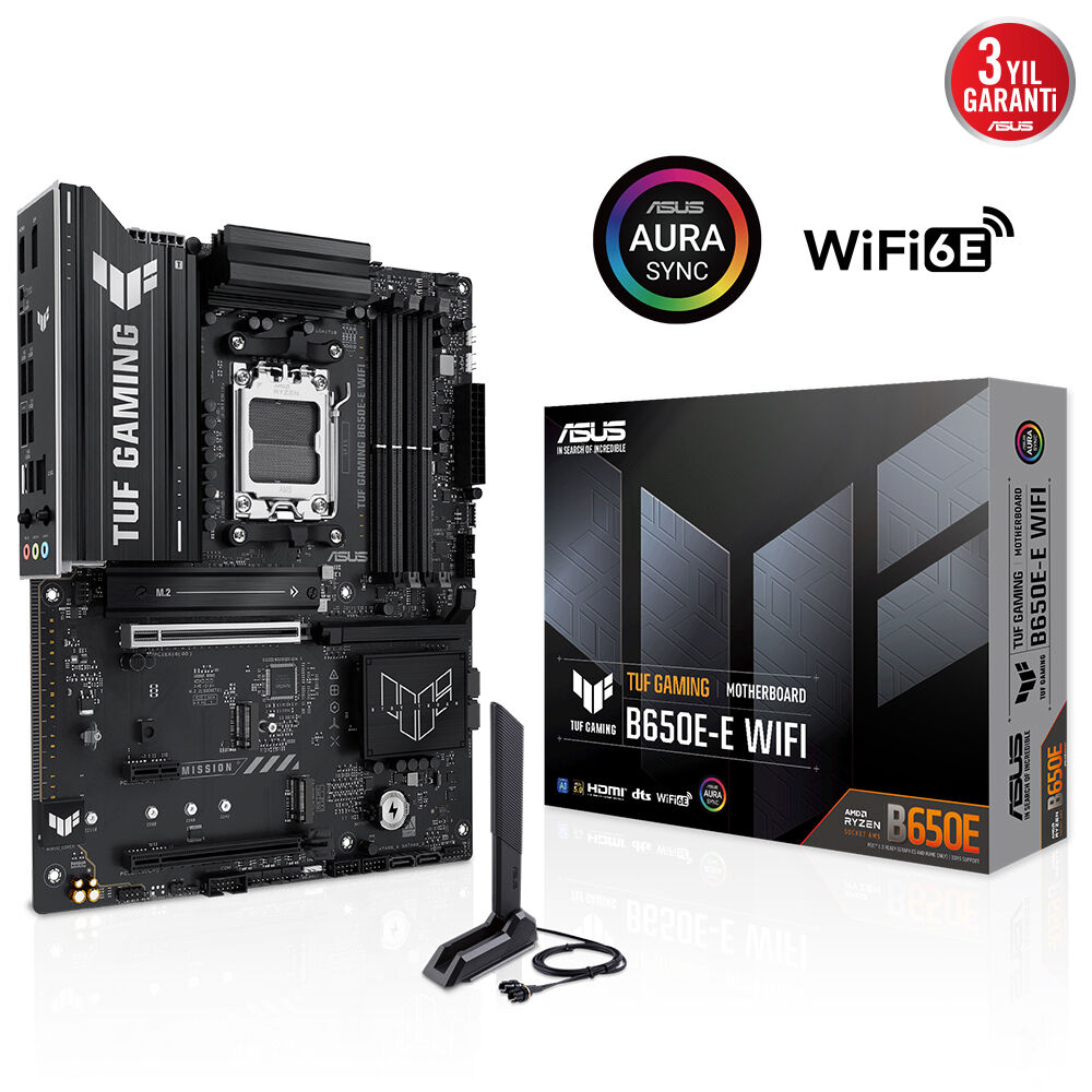 Asus Tuf Gaming B650-E Wifi 4xDdr5 Dp/Hdmi 3xM.2 Am5 Anakart